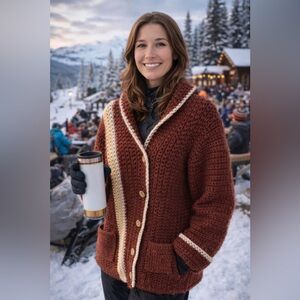 Vintage Wool Cardigan 70s Handmade